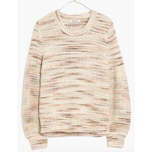 MADEWELL Space-Dyed Canton Pullover Sweater Marled Harvest Small Neutral Grandma